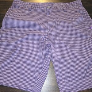 Under Armour Mens 38 Waist Purple Flat Front Shorts